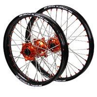 Husqvarna SM Pro Orange Hubs / SM Pro Platinum Black Rims / Orange Nipples Wheel Set