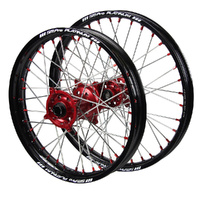 Husqvarna SM Pro Red Hubs / SM Pro Platinum Black Rims / Red Nipples Wheel Set