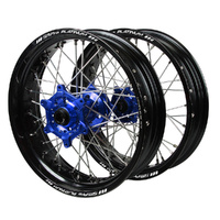 KTM SM Pro Blue Hubs / SM Pro Platinum Black Rims Supermotard Wheel Set