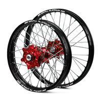 Honda SM Pro / Platinum Enduro Cush Drive Black Rims / Red Hubs Wheel Set CRF 250 X 2004-2015 (21*1.60 / 18*2.15)