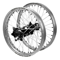 Kawasaki SM Pro Black Hubs / SM Pro Platinum Silver Rims / Black Nipples Wheel Set