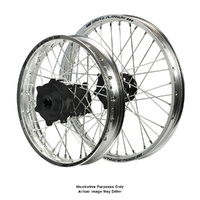 Suzuki DR650 Adventure SM Pro Black Hubs / SM Pro Platinum Silver Rims Wheel Set