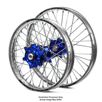 BMW F800 Adventure Silver Platinum Rims / Blue Sm Pro Hubs Wheel Set - F800 GS 2006-On 21*1.85 / 17*4.25 