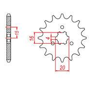 MTX 418 Steel Front Sprocket #428 (14T) (10-066-14)