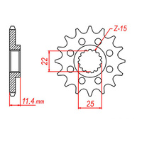MTX 1902 Steel Front Sprocket #520 (15T) (10-KT2-15)