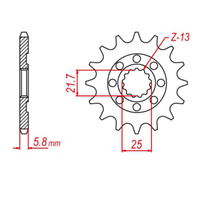 MTX 1565 Hornet Lightweight Steel Front Sprocket #520 (14T) (10B-017-14)