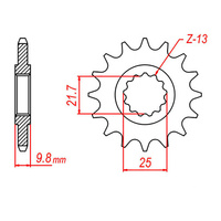 MTX 1587 Steel Front Sprocket #428 (19T) (10-3FH-19)