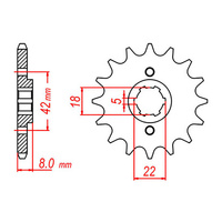 MTX 431 Steel Front Sprocket #520 (14T) (10-30X-14)