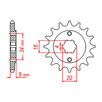 MTX 1554 Steel Front Sprocket #520 (13T) (10-37F-13)