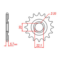 MTX 1590 Steel Front Sprocket #520 (12T) (10-5NL-12)