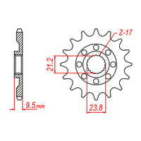 MTX 1441 Steel Front Sprocket #520 (14T) (10-441-14)