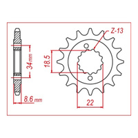 MTX 1908 Steel Front Sprocket #520 (15T) (10-RC3-15)