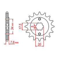 MTX 327 Steel Front Sprocket #520 (13T) (10-KR0-13)