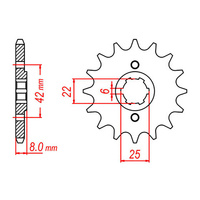 MTX 281 Steel Front Sprocket #520 (14T) (10-429-14)