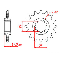 MTX 295 Steel Front Sprocket #530 (15T) (10-MN4-15)