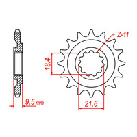MTX 285 Steel Front Sprocket #520 (14T) (10-ML3-14)