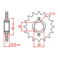 MTX 339 Steel Front Sprocket #530 (16T) (10-438-16)