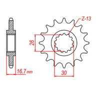 MTX 333 Steel Front Sprocket #530 (15T) (10-ML7-15)