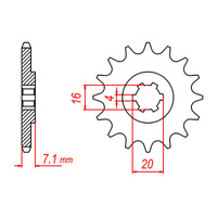 MTX 413 Steel Front Sprocket #420 (14T) (10-047-14)