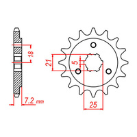 MTX 437 Steel Front Sprocket #520 (16T) (10-14A-16)