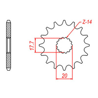 MTX 564 Steel Front Sprocket #520 (14T) (10-2HG-14)