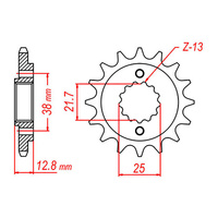 MTX 511 Steel Front Sprocket #520 (15T) (10-163-15)