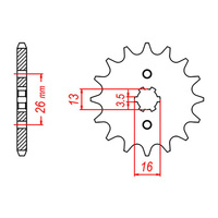 MTX 563 Steel Front Sprocket #420 (15T) (10-257-15)