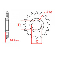 MTX 579 Steel Front Sprocket #530 (16T) (10-36Y-16)