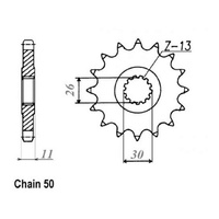 MTX 1579 Hornet Lightweight Steel Front Sprocket #520 (520 Conversion) (17T)