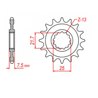 MTX 1536 Steel Front Sprocket #520 (16T) (10-536-16)