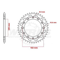 MTX 210/301 Steel Rear Sprocket #520 (49T) (11-KAE2-49)