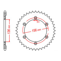 MTX 1791 Steel Rear Sprocket #525 (43T) (11-32E-43)