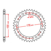 MTX 2011 Steel Rear Sprocket #530 (43T) (11-TR2-43)