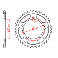 MTX 1800 Steel Rear Sprocket #530 (42T) (11-41F-42)