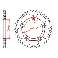 MTX 744 Steel Rear Sprocket #525 (38T) (11-744-38)
