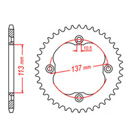 MTX 1760 Steel Rear Sprocket #520 (36T) (11-1760-36)