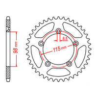 Rear Sprocket MTX Zero Alloy MX 894 46T #420 11A-KMX-46BLK