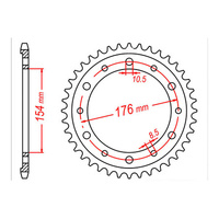 MTX 1340 Steel Rear Sprocket #530 (44T) (11-MT4-44)