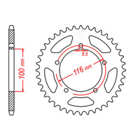 MTX 464 Steel Rear Sprocket #420 (49T) (11-121-49)
