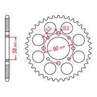 MTX 273 Steel Rear Sprocket #520 (42T) (11-KP9-42)