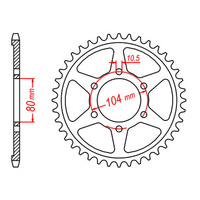 MTX 488 Steel Rear Sprocket #530 (46T) (11-054-46)