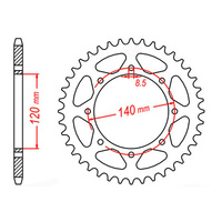 MTX 487 Steel Rear Sprocket #520 (43T) (11-186-43)