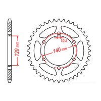 MTX 498 Steel Rear Sprocket #525 (42T) (11-ZXR-42)