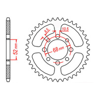 MTX 802 Steel Rear Sprocket #428 (37T) (11-464-37)
