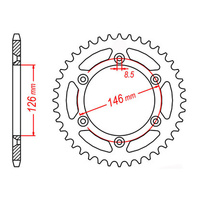 MTX 808 Steel Rear Sprocket #520 (51T) (11-402-51)