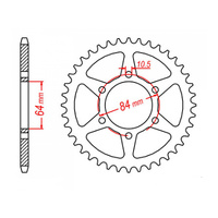 MTX 814 Steel Rear Sprocket #530 (50T) (11-440-50)