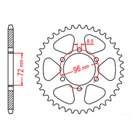 MTX 820 Steel Rear Sprocket #520 (43T) (11-324-43)