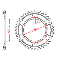 MTX 862 Steel Rear Sprocket #530 (44T) (11-49A-44)