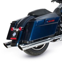 S&S Slash Cut Slip-On Mufflers Chrome With Slash Down End - 4" For 1995-16 Touring Models, 2009-19 Tri Glide Models
