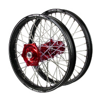 Honda Talon Red Hubs / A60 Black Rims Wheel Set